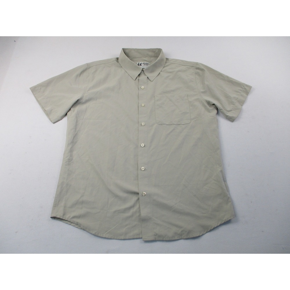 Marmot Shirt Mens Medium Tan Short Sleeve Ripstop Utility Hiking Button Down